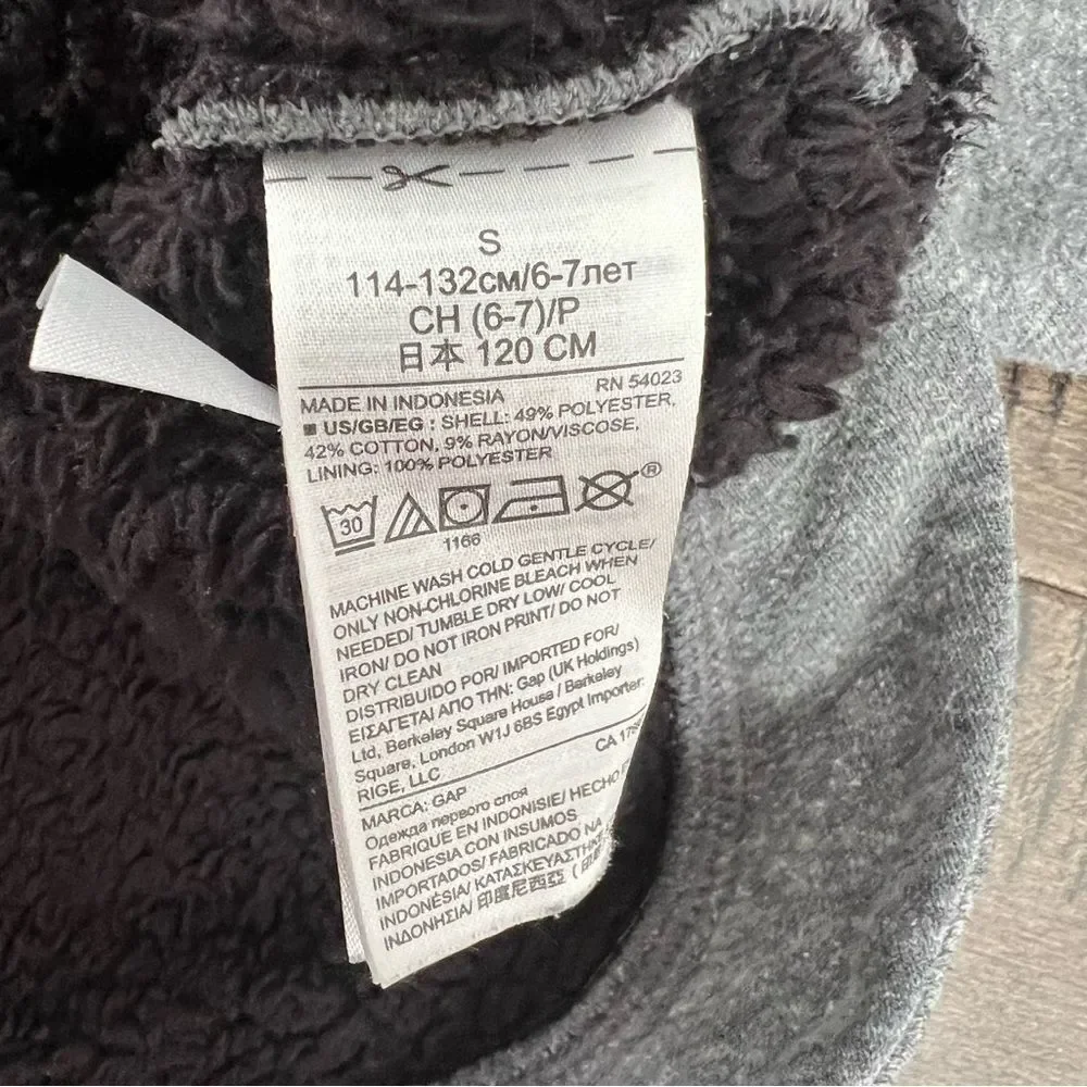 Gap Kids Sherpa Hoodie Pullover Grey Gray Sweatshirt S Unisex Boys Girls